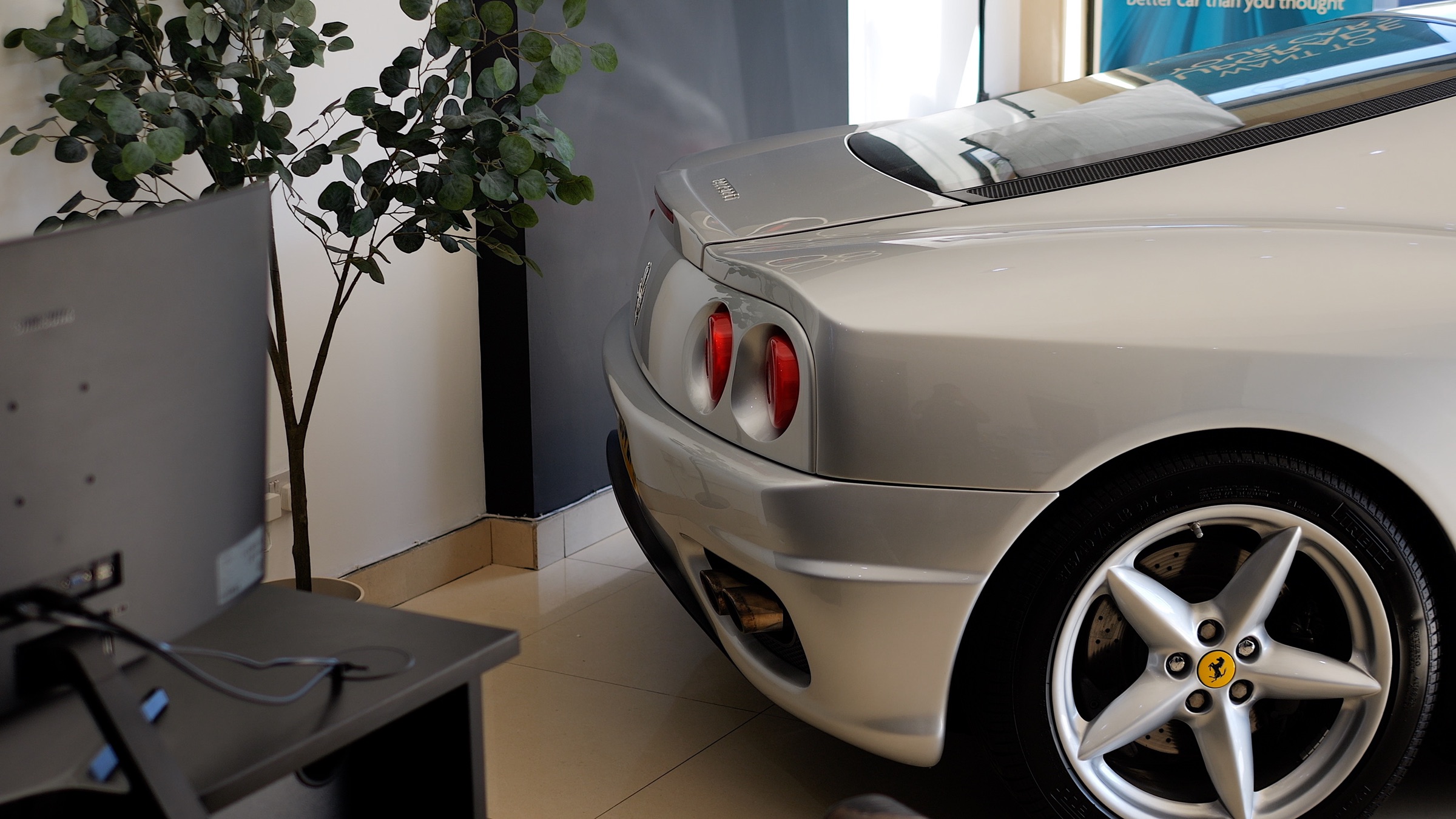 Ferrari in the 1st Choice Motors showroom
