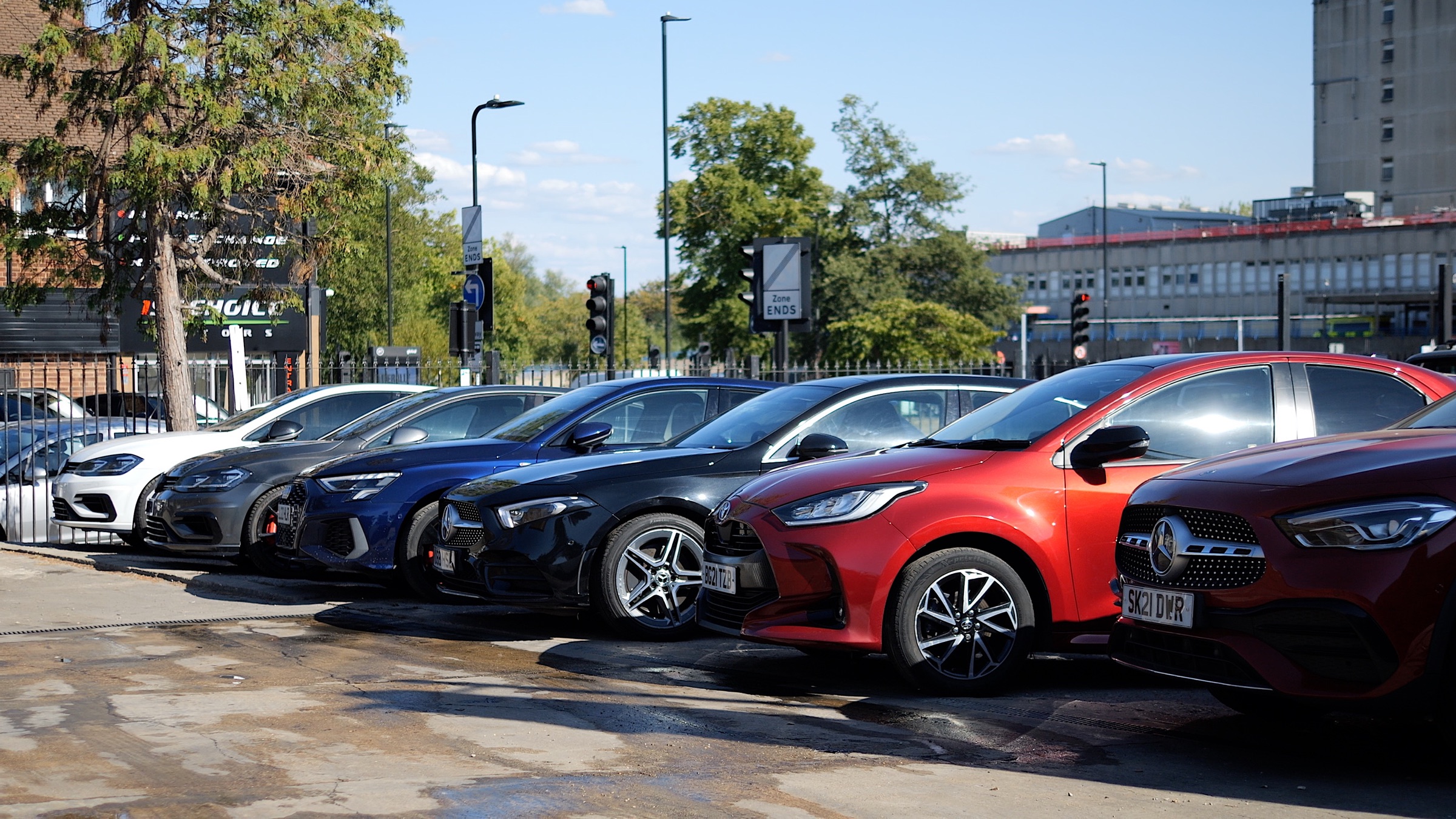 Cars lined up on the 1st Choice Motors forecourt